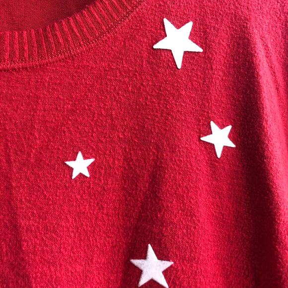Abercrombie & Fitch red star patriotic knit cozy sweater large - Picture 4 of 4